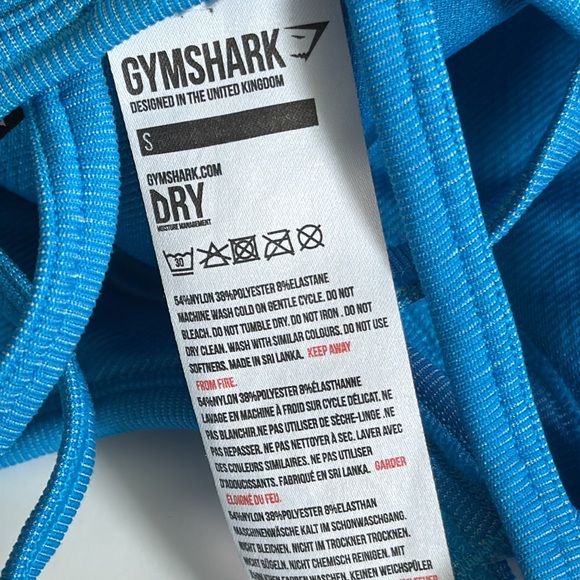 Gymshark ultra seamless sports bra strappy neon blue padded athletic workout - Picture 5 of 5